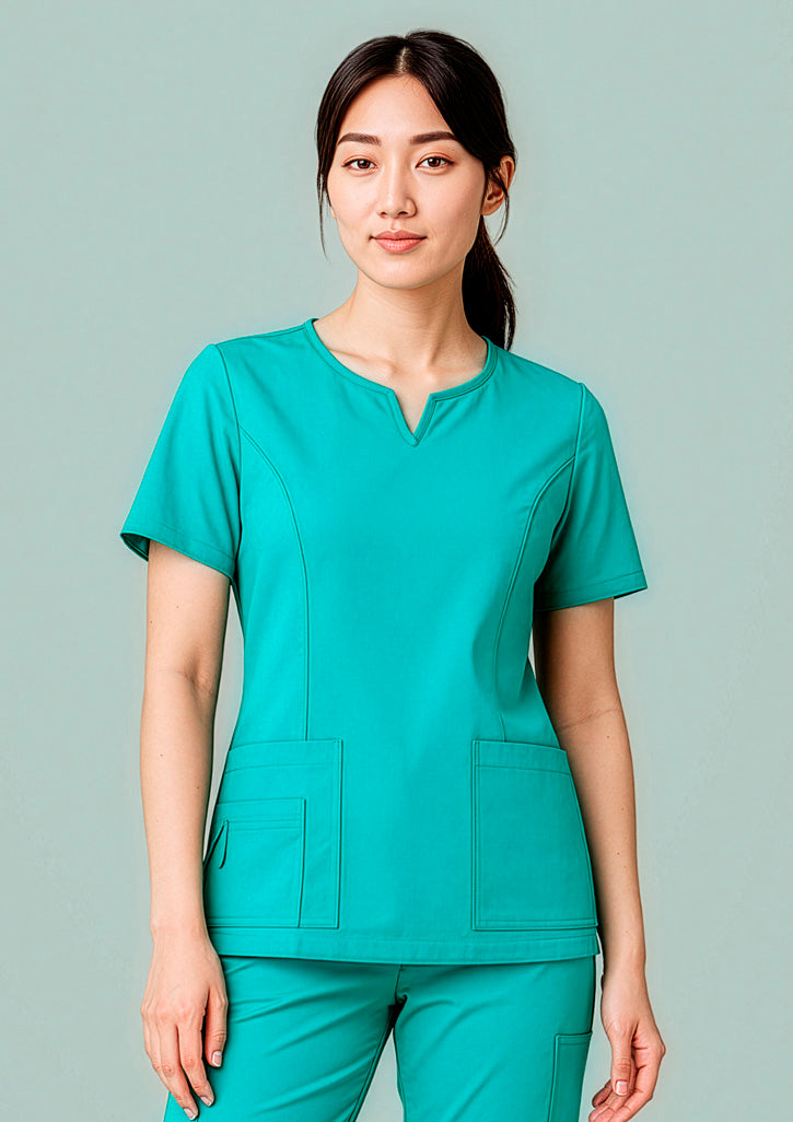 Womens Avery Round Neck Scrub Top