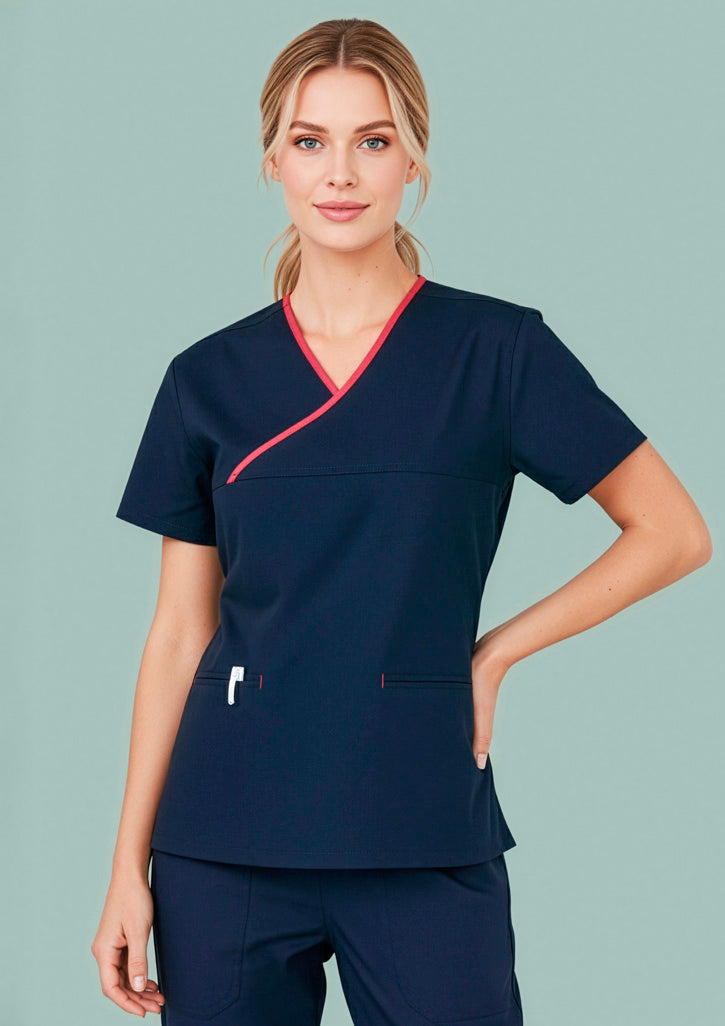 Womens Contrast Scrub Top