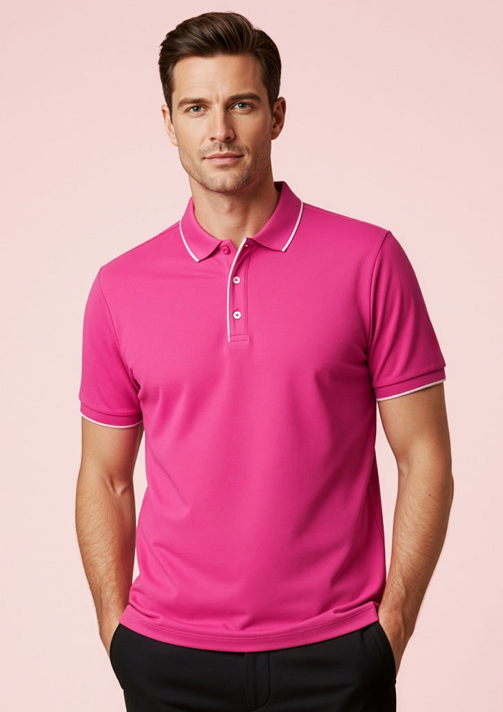 Mens Pink Short Sleeve Polo