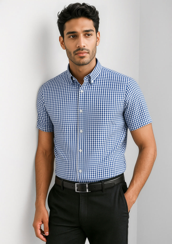 Mens Navy Springfield Short Sleeve Shirt