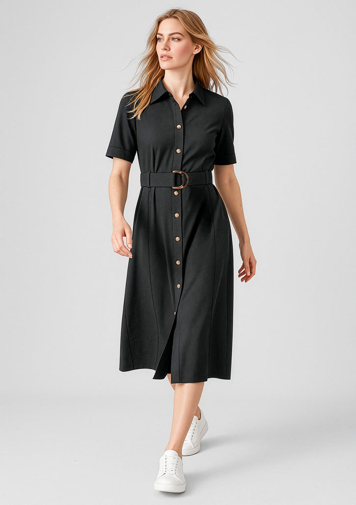 Womens Adele Midi Dress | Black