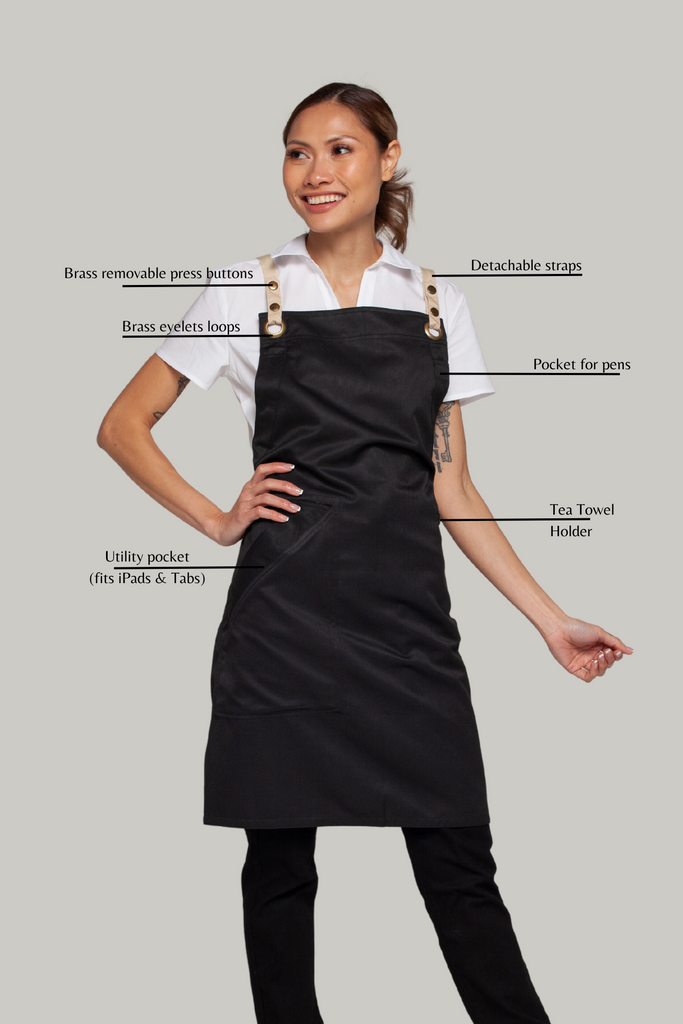 Bondi Black / Beige straps - Ace Chef Apparels
