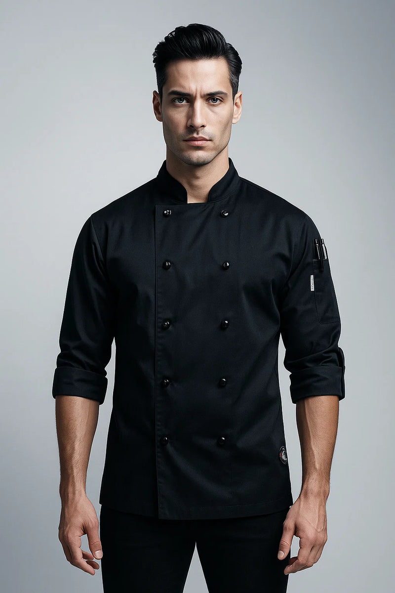 Chef jackets long sleeve black Ace Chef Apparel chefs jacket