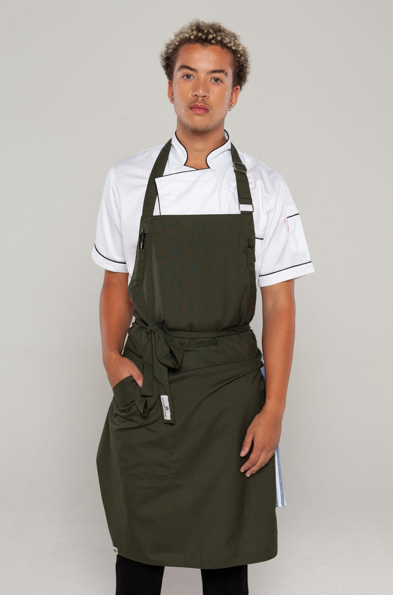 Niche Dark green bib chef apron Chef bib aprons Ace Chef Apparel Ace Chef Apparels