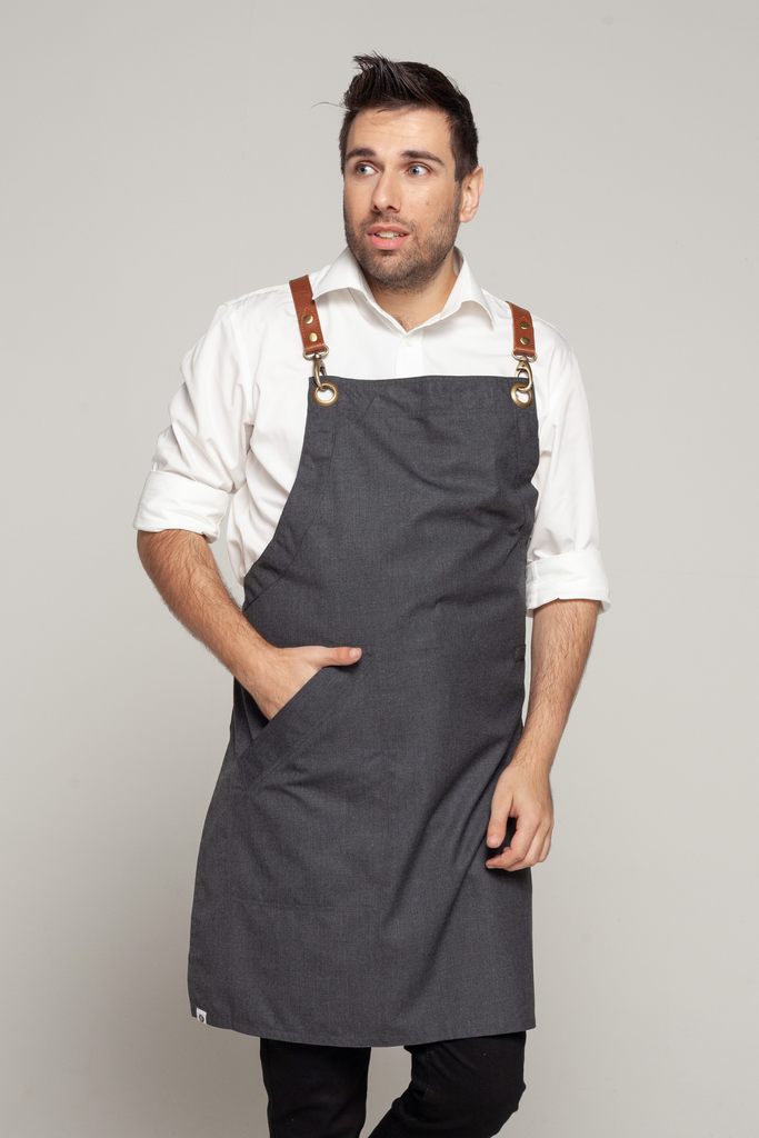 BONDI Charcoal grey / Tan with yellow dual tone - Ace Chef Apparels