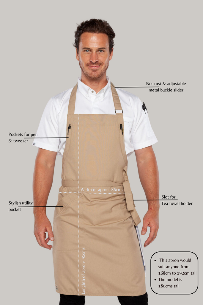 Niche Sand colour chef apron one size - Ace Chef Apparels