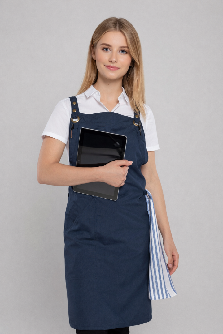 Bondi Bluish Grey Crossover Apron - Interchangeable Straps