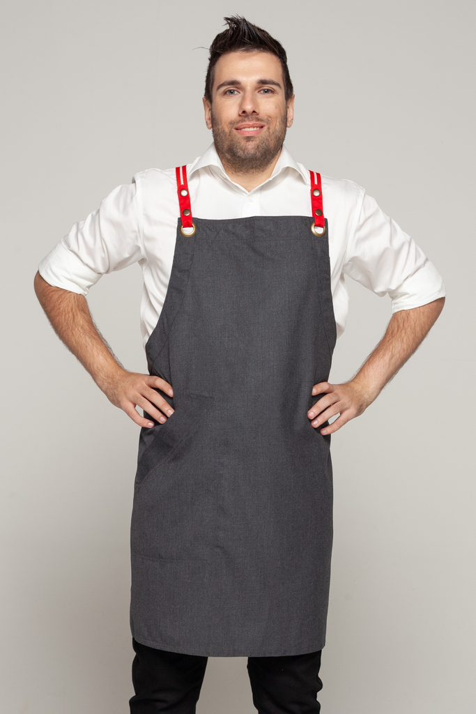 BONDI Charcoal grey / Red dual tone - Ace Chef Apparels