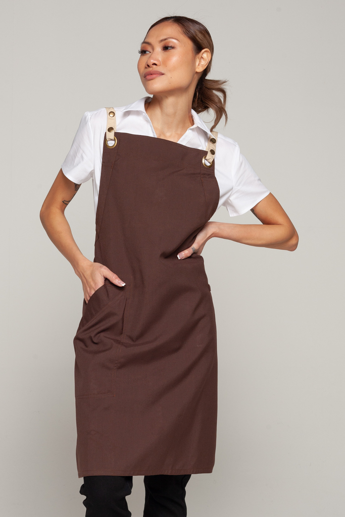 BONDI Chocolate brown / Beige straps - Ace Chef Apparels