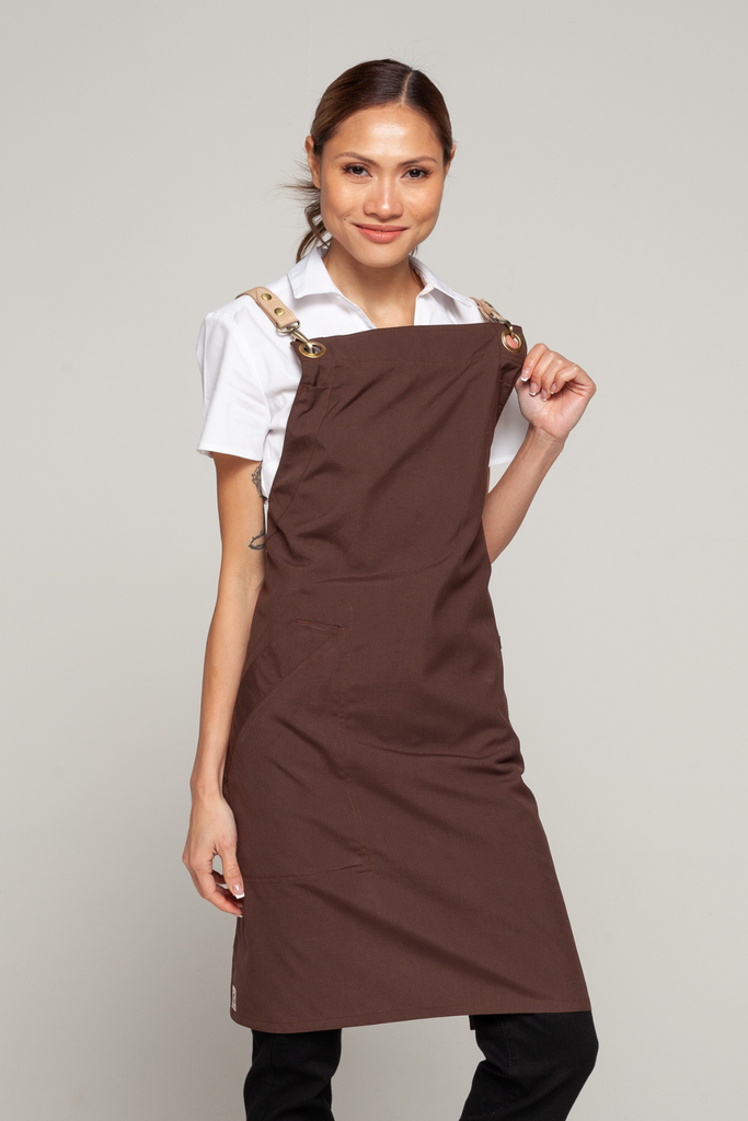 BONDI Chocolate brown / Beige leather dual tone - Ace Chef Apparels