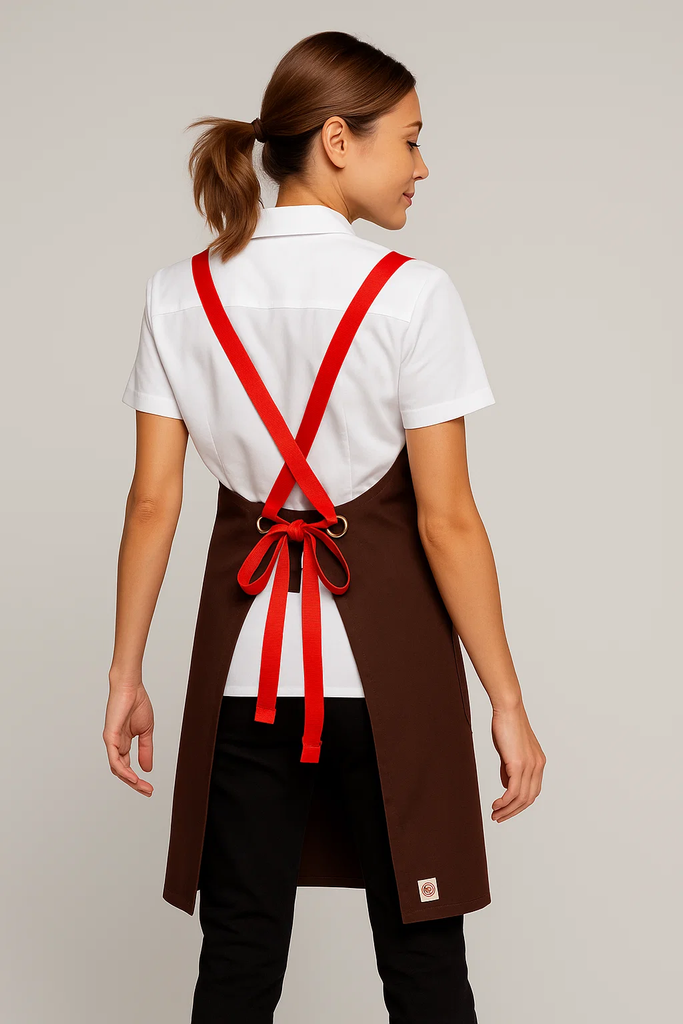 Bondi Chocolate brown / Red straps - Ace Chef Apparels
