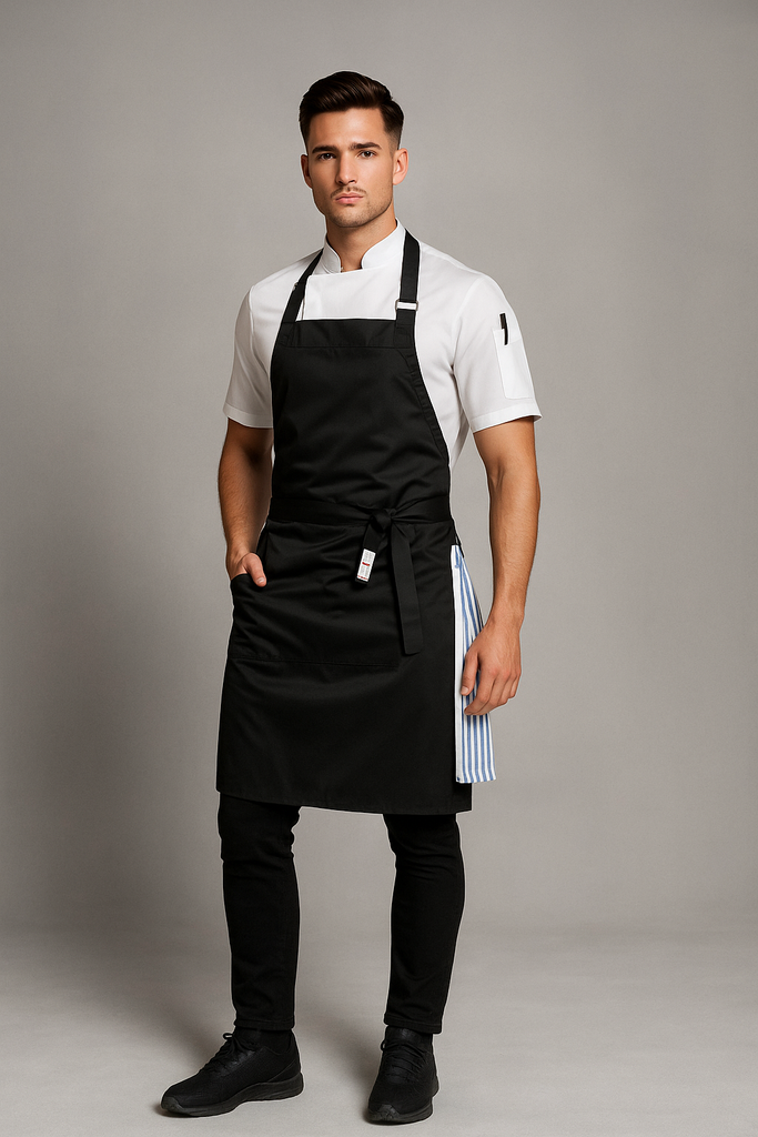 Niche Black Bib Chef Apron one size - Ace Chef Apparels