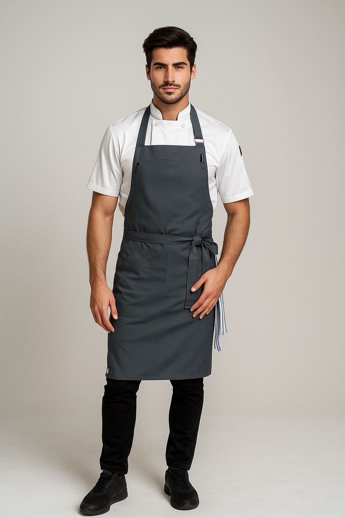 Niche Slate grey colour chef apron one size - Ace Chef Apparels