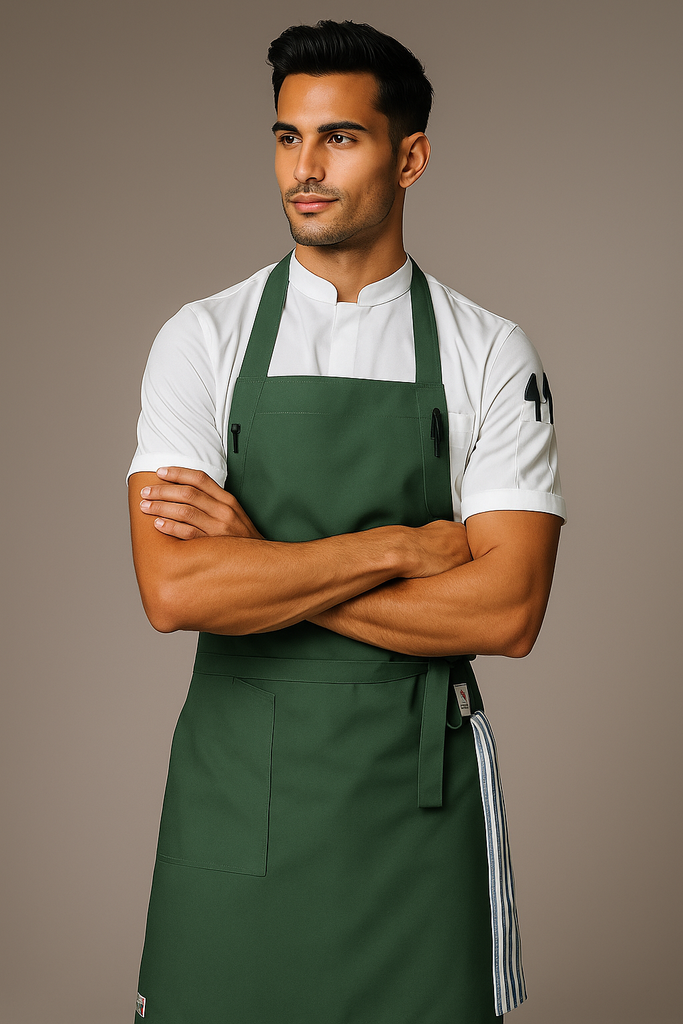Niche Forest Green Bib Chef Apron one size - Ace Chef Apparels