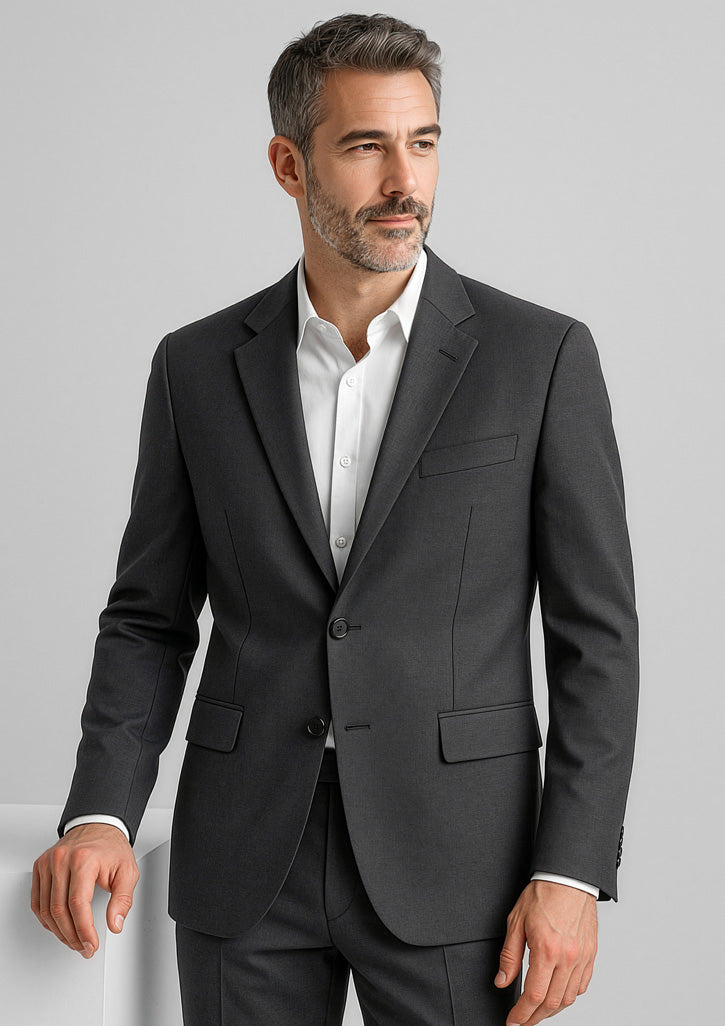 Mens Comfort Wool Stretch 2 Button Classic Jacket