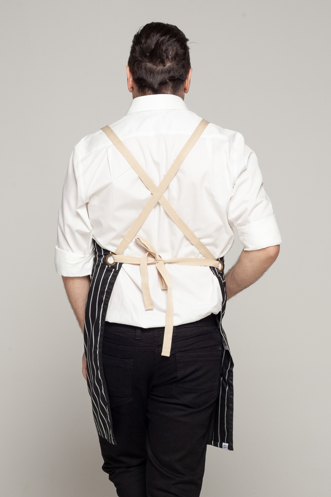 BONDI Black White Stripes/Beige - Ace Chef Apparels