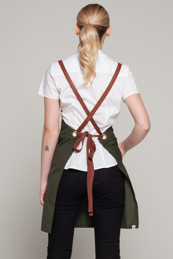 Bondi  Dark green / Chocolate PU - Ace Chef Apparels