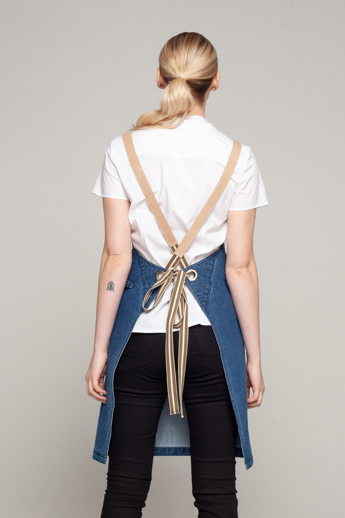 BONDI Denim blue / Beige leather dual tone - Ace Chef Apparels