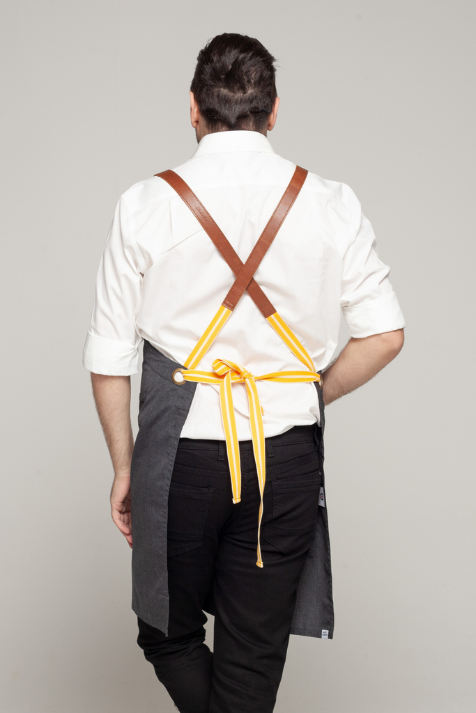 BONDI Charcoal grey / Tan with yellow dual tone - Ace Chef Apparels