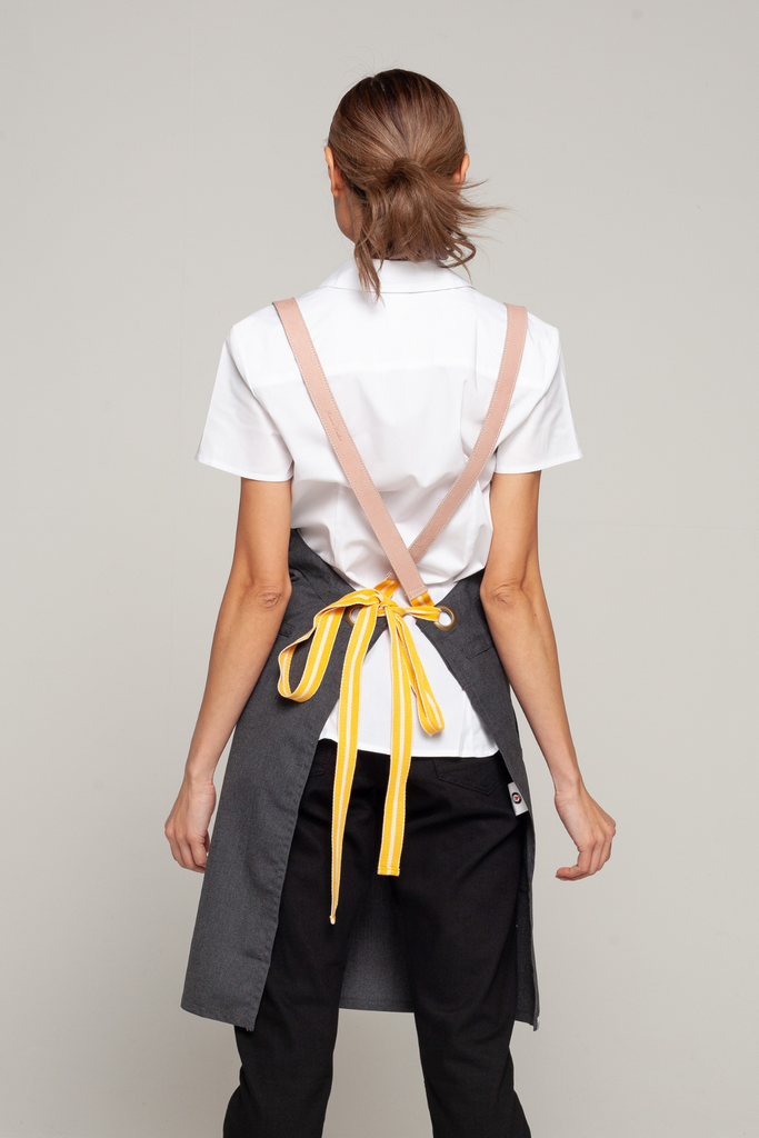 BONDI Charcoal grey / Pink leather with Yellow dual tone - Ace Chef Apparels