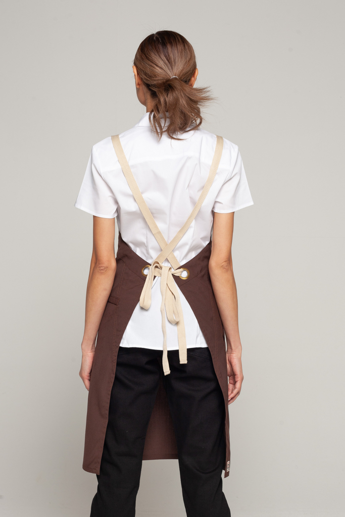 BONDI Chocolate brown / Beige straps - Ace Chef Apparels