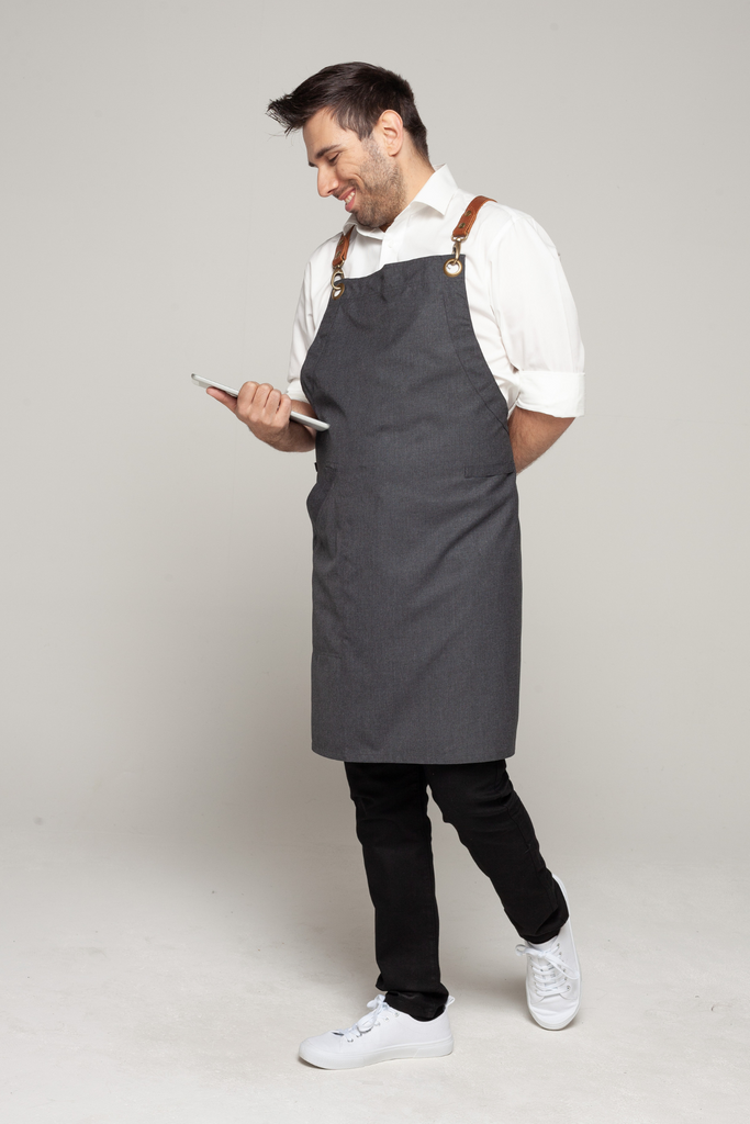 BONDI Charcoal grey / Tan with yellow dual tone - Ace Chef Apparels
