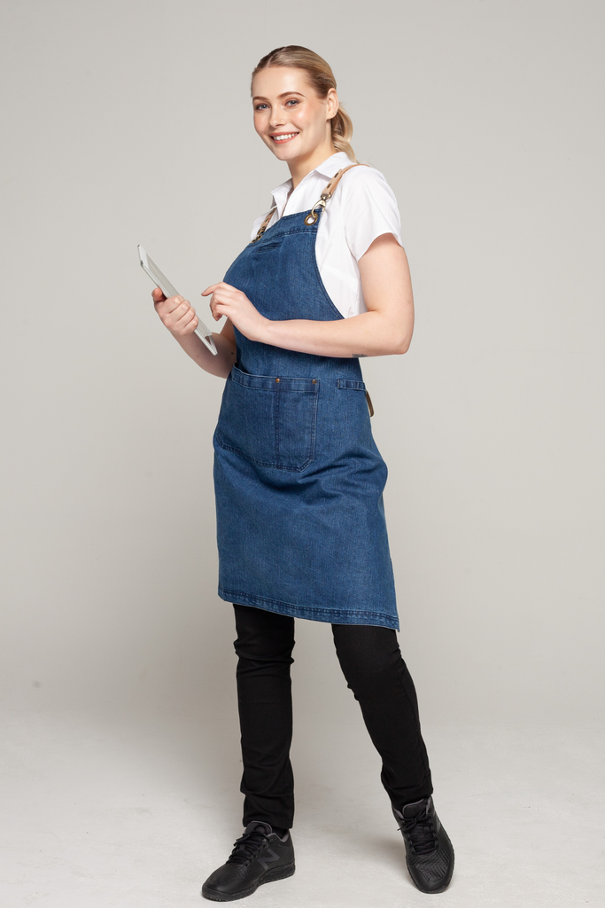 BONDI Denim blue / Beige leather dual tone - Ace Chef Apparels