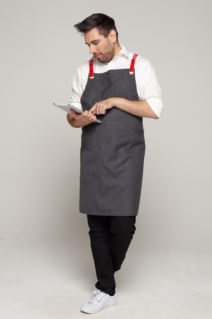 BONDI Charcoal grey / Red dual tone - Ace Chef Apparels