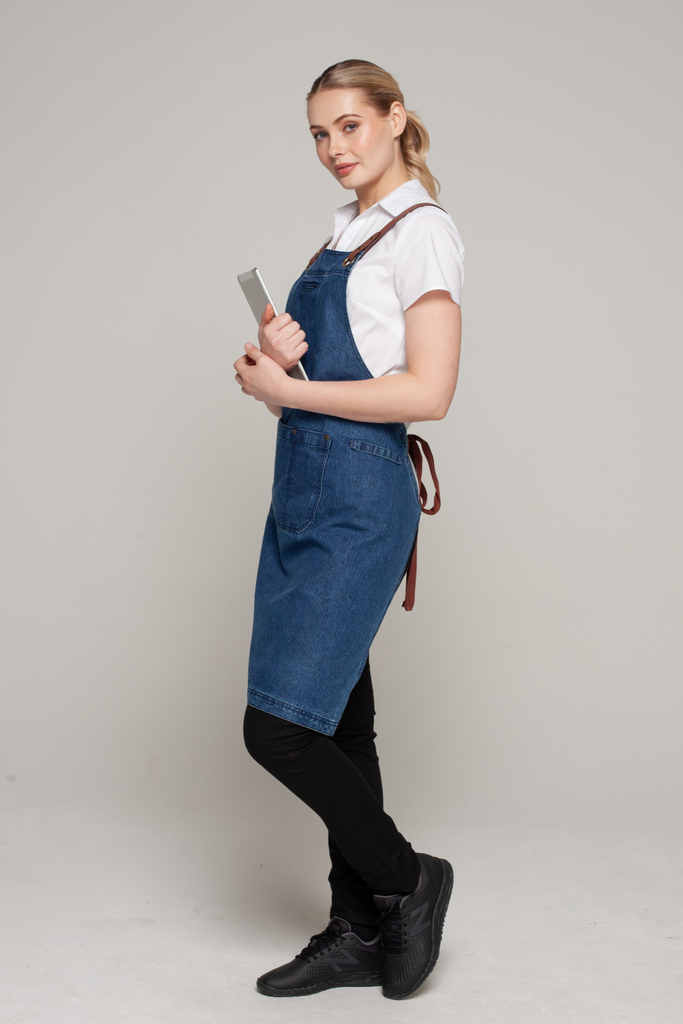 BONDI Denim blue / Chocolate PU - Ace Chef Apparels