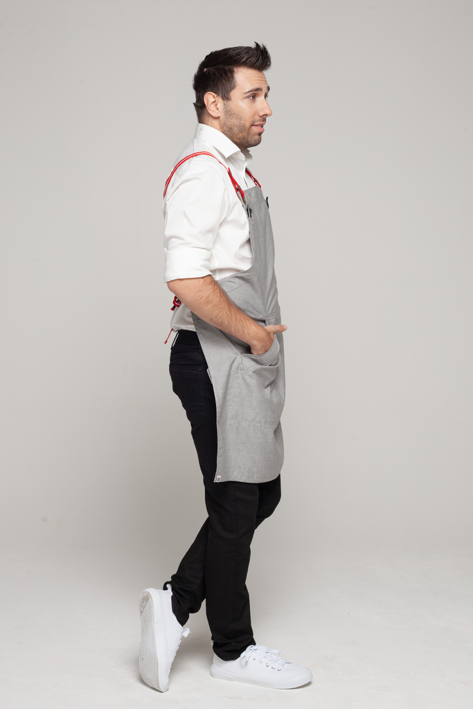 BONDI Steel grey  / Red dual tone - Ace Chef Apparels