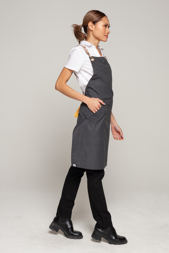 BONDI Charcoal grey / Pink leather with Yellow dual tone - Ace Chef Apparels