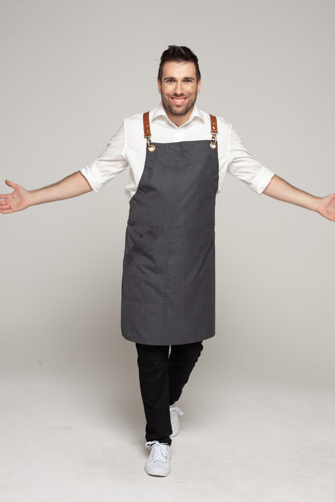 BONDI Charcoal grey / Tan with yellow dual tone - Ace Chef Apparels