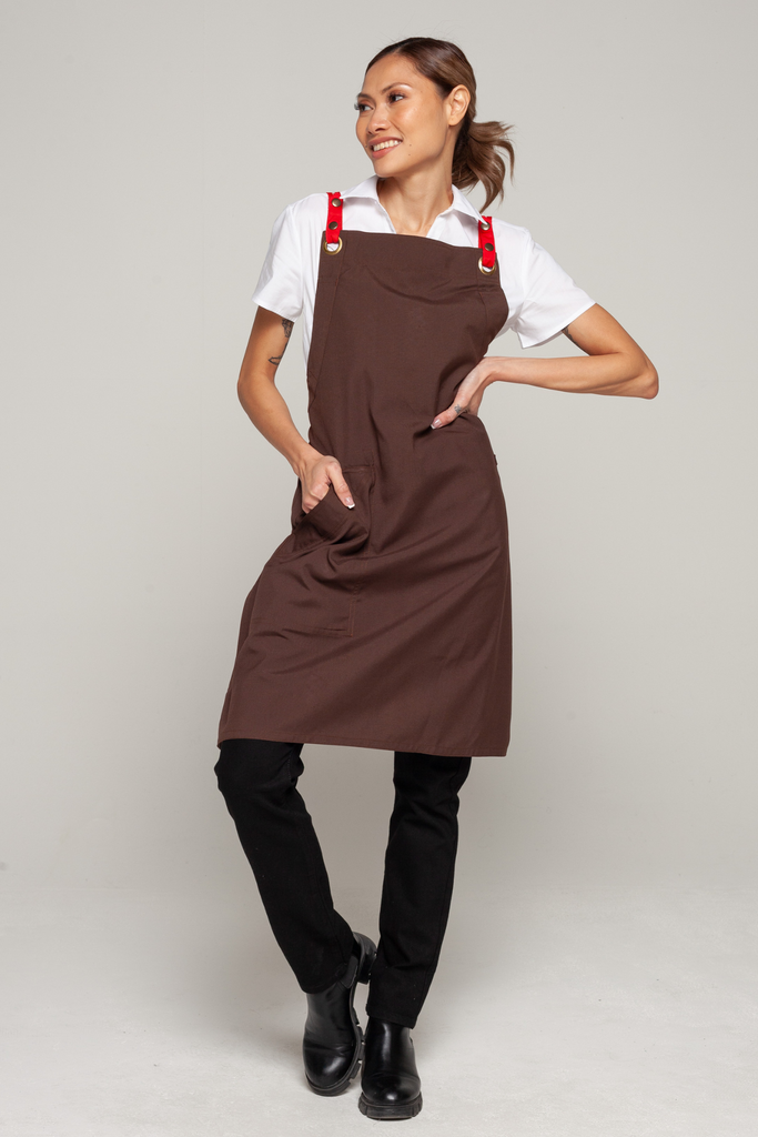 BONDI Chocolate brown / Red dual tone - Ace Chef Apparels