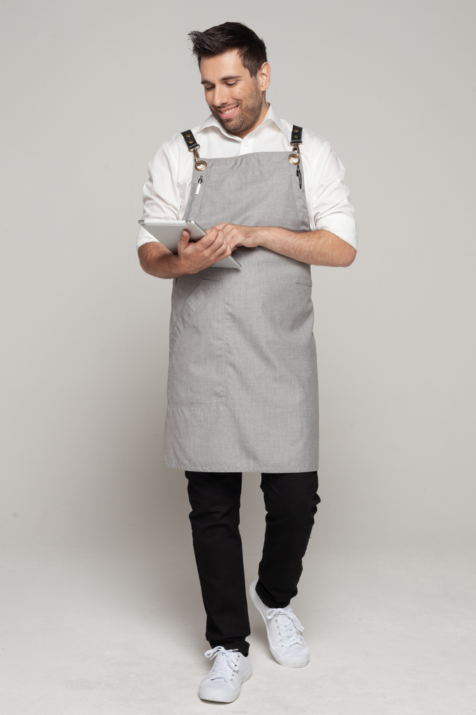 BONDI Steel grey  / Black leather dual tone - Ace Chef Apparels