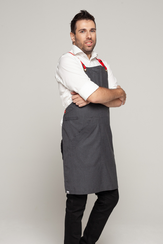 BONDI Charcoal grey / Red dual tone - Ace Chef Apparels