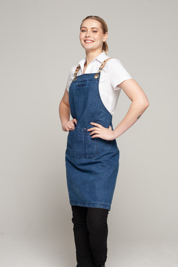 BONDI Denim blue / Beige leather dual tone - Ace Chef Apparels
