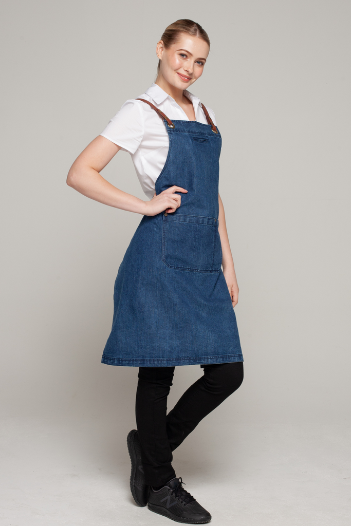 BONDI Denim blue / Chocolate PU - Ace Chef Apparels