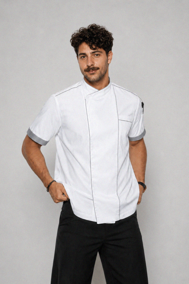 Bryan White Chef Jacket with Grey Trim & CoolVent Back