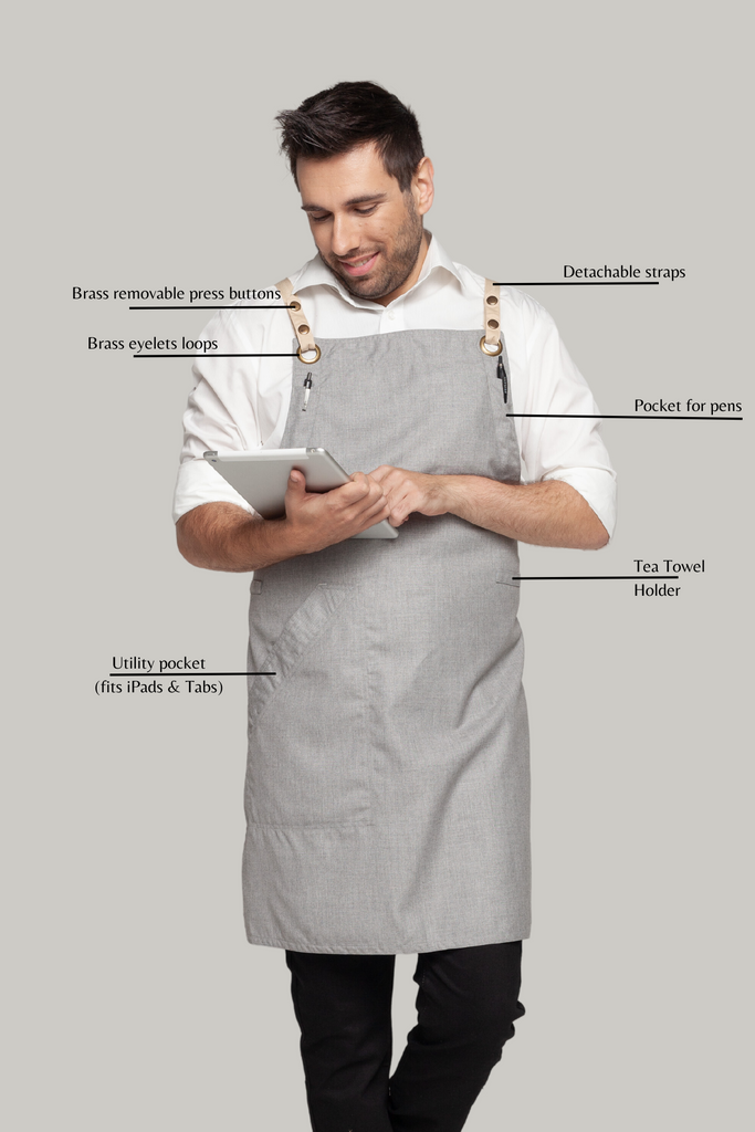 BONDI Steel grey  / Beige straps - Ace Chef Apparels