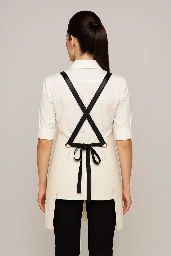 Bondi Denim ivory / Black PU - Ace Chef Apparels