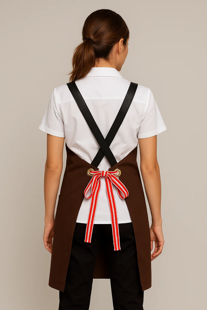 Bondi Chocolate brown / Black leather with red dual tone - Ace Chef Apparels