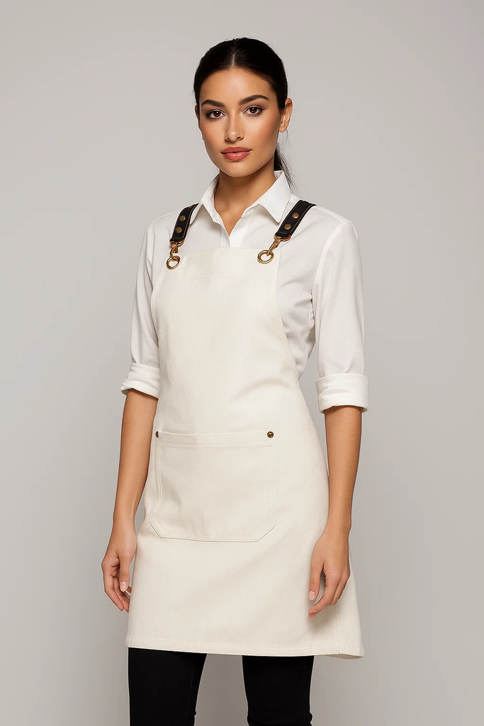 Bondi Denim ivory / Black leather with red dual tone - Ace Chef Apparels