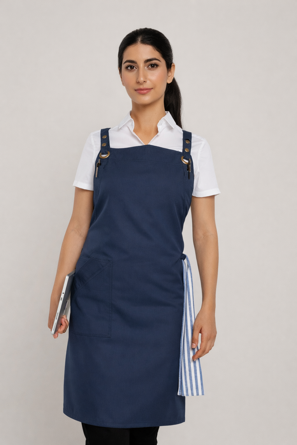 Bondi Navy Crossover Apron - Interchangeable Straps