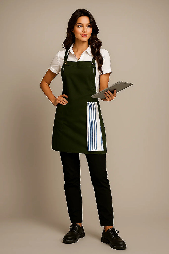 Bondi Crossover Apron Interchangeable straps  Dark Green - Ace Chef Apparels