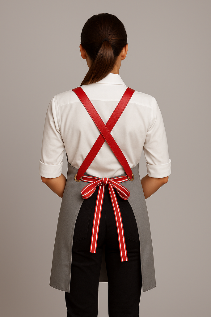 Bondi Steel grey  / Red leather dual tone - Ace Chef Apparels
