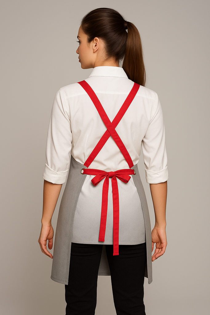 Bondi Steel grey  / Red straps - Ace Chef Apparels