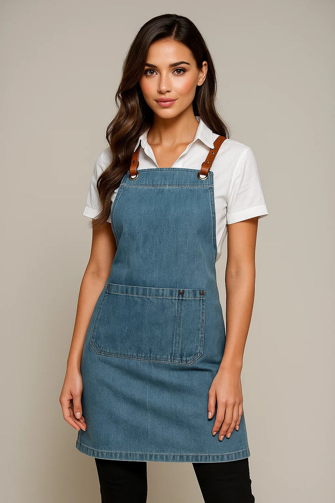 Bondi Denim stone / Chocolate PU - Ace Chef Apparels