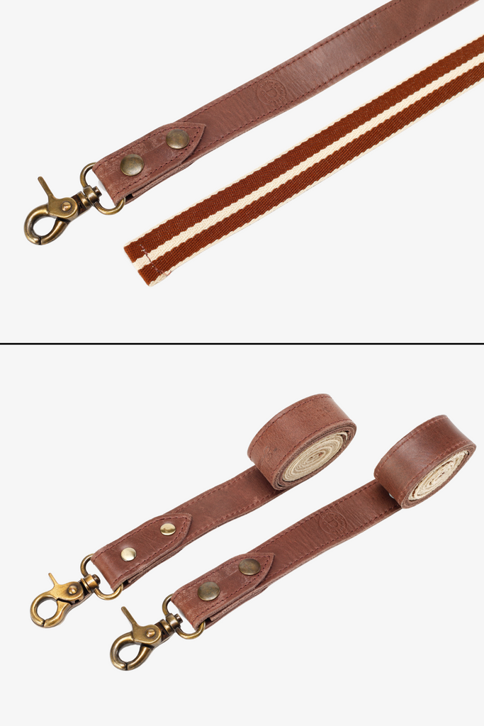 Interchangeable Brown Leather with Brown & White Strap - Ace Chef Apparels