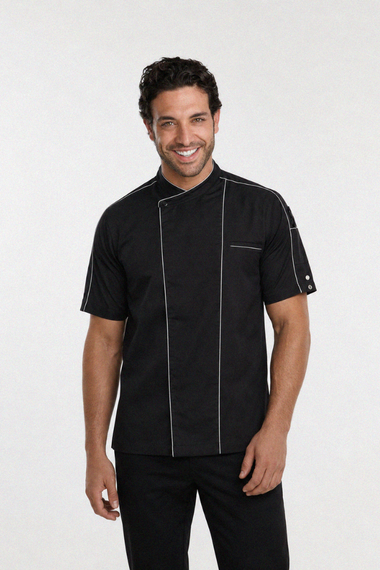 Bryan Black Chef Jacket with Grey Trim and CoolVent