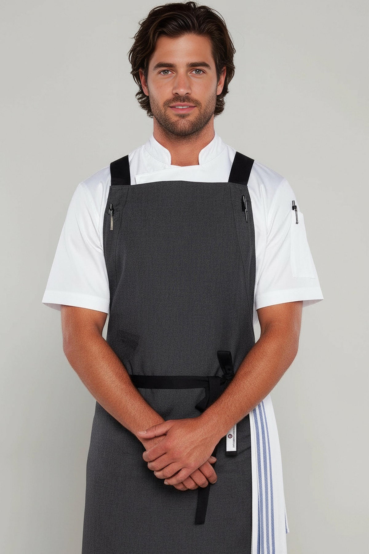 Byron Charcoal Grey Crossover Chef Apron